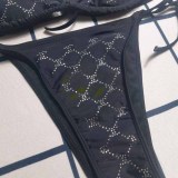 Sexy Letter Bandage Rhinestone Swimwears