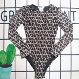 Sexy Letter Patchwork Swimwears