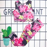 Sexy Vacation Print Letter Swimwears