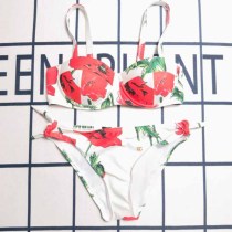 Sexy Vacation Print Patchwork Swimwears