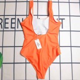 Sexy Vacation Letter Print Backless Swimwears