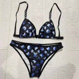 Sexy Vacation Letter Patchwork Swimwears