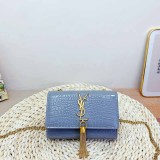 Casual Simplicity Letter Tassel Chains Zipper Bags