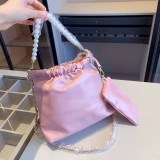 Casual Simplicity Letter Patchwork Chains Zipper Bags