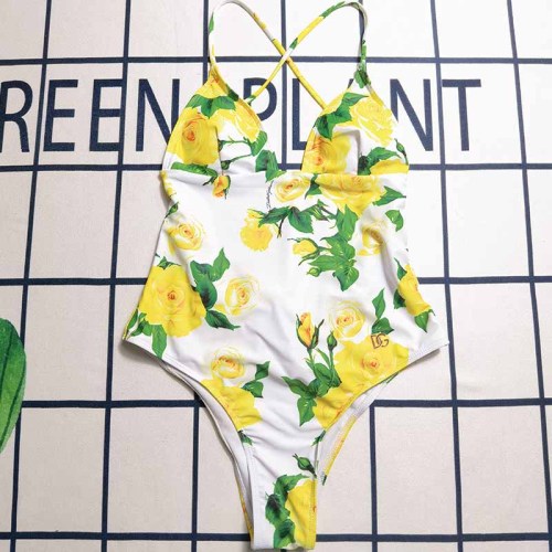 Sexy Vacation Floral Backless Swimwears