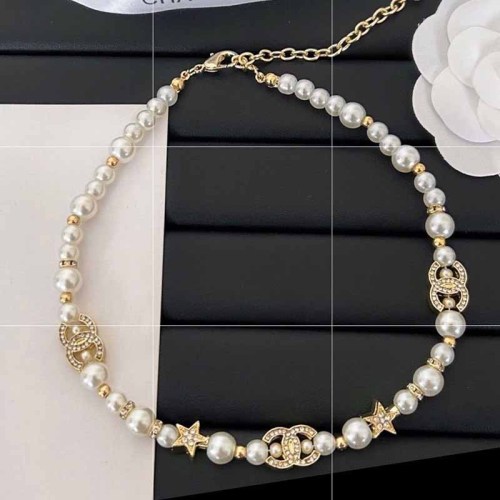Letter Patchwork Pearl Necklaces
