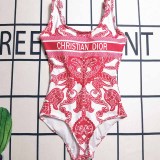 Sexy Vacation Letter Print Patchwork Swimwears