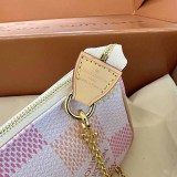 Casual Simplicity Plaid Patchwork Chains Zipper Bags