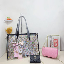 Casual Sweet Letter Patchwork Pearl Bags