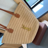 Casual Vacation Solid Color Metal Accessories Trim Weave Patchwork Bags