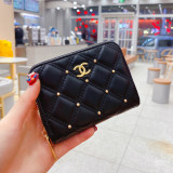Daily Celebrities Solid Color Metal Accessories Trim Beading Zipper Bags