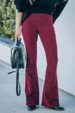Fashion Casual Solid Solid Color Boot Cut High Waist Solid Color Bottoms