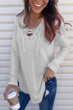 Fashion Casual Adult Solid Patchwork V Neck Tops
