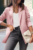 Work Solid Solid Color Turn-back Collar Outerwear
