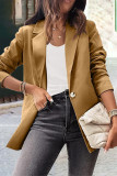 Work Solid Solid Color Turn-back Collar Outerwear