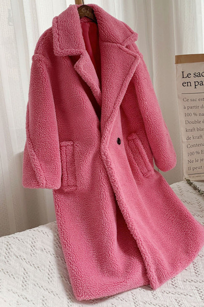Casual Solid Split Joint Buttons Turn-back Collar Outerwear