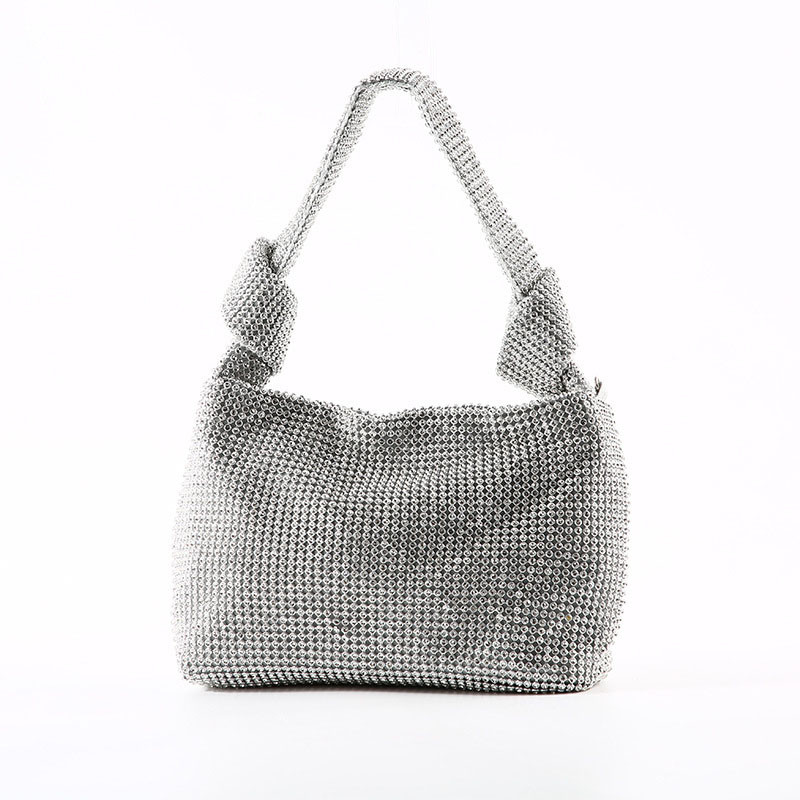 Fashion Solid Rhinestone Split Joint Bags