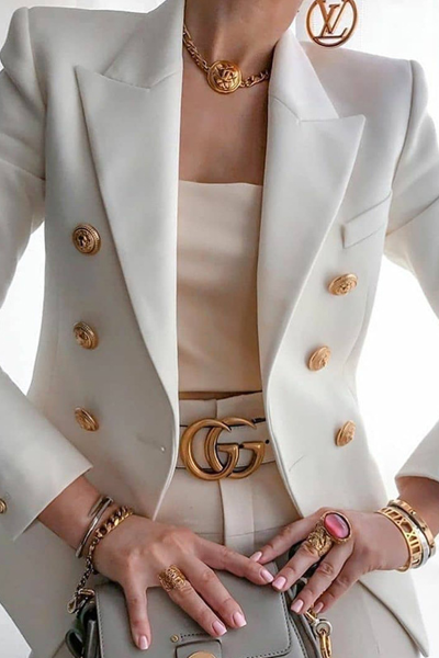 Casual Solid Buckle Turndown Collar Outerwear