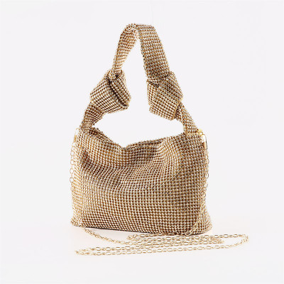 Fashion Solid Rhinestone Split Joint Bags
