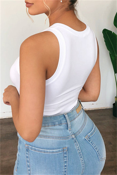 Casual Solid Basic O Neck Tops