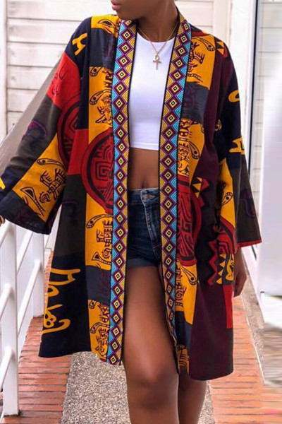 Fashion Casual Print Cardigan Outerwear