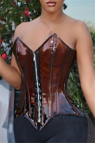 Fashion Sexy Solid Split Joint Asymmetrical Bustiers