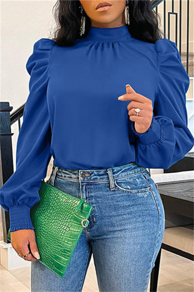 Fashion Casual Solid Basic Turtleneck Tops