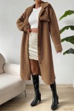 Casual Solid Patchwork Cardigan Turndown Collar Outerwear