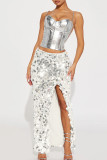 Sexy Solid Patchwork High Opening Straight Mid Waist Straight Else Bottoms