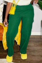 Casual Solid Basic Regular High Waist Conventional Solid Color Trousers