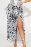 Sexy Solid Patchwork High Opening Straight Mid Waist Straight Else Bottoms