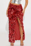 Sexy Solid Patchwork High Opening Straight Mid Waist Straight Else Bottoms