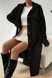 Casual Solid Patchwork Cardigan Turndown Collar Outerwear