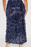 Sexy Solid Patchwork High Opening Straight Mid Waist Straight Else Bottoms