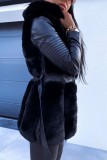 Casual Solid Patchwork Hooded Collar Outerwear