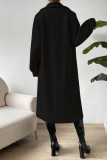 Casual Solid Patchwork Cardigan Turndown Collar Outerwear