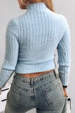 Sexy Casual Solid Hollowed Out Turtleneck Tops