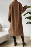 Casual Solid Patchwork Cardigan Turndown Collar Outerwear