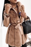 Casual Solid Patchwork Hooded Collar Outerwear