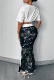 Casual Print Basic Skinny High Waist Conventional Positioning Print Bottoms