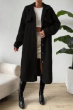 Casual Solid Patchwork Cardigan Turndown Collar Outerwear