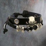 Skull punk belt bracelet