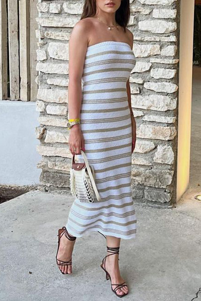 Sexy Strapless Sleeveless Dress Dresses