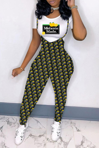 Casual Print Patchwork O Neck Skinny Jumpsuits