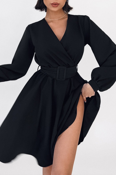 Celebrities Elegant Solid Patchwork V Neck A Line Dresses