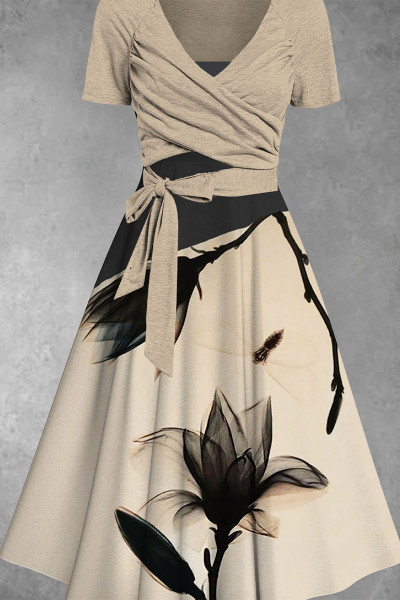 Women's Floral Print Two-Piece Dress