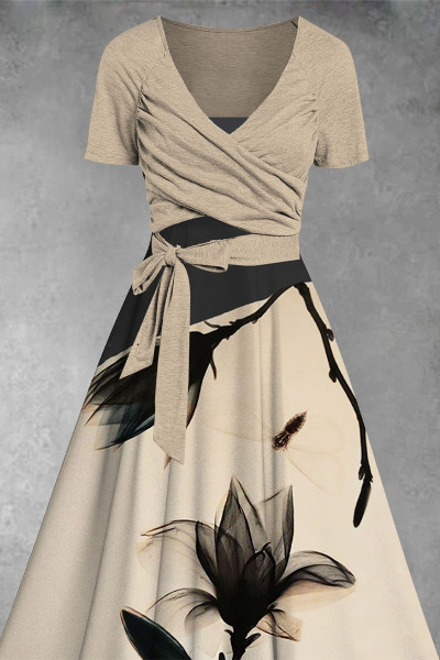 Women's Floral Print Two-Piece Dress