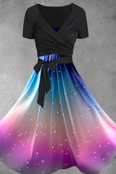 Women's Summer Gradient Art Design Two Piece Dress