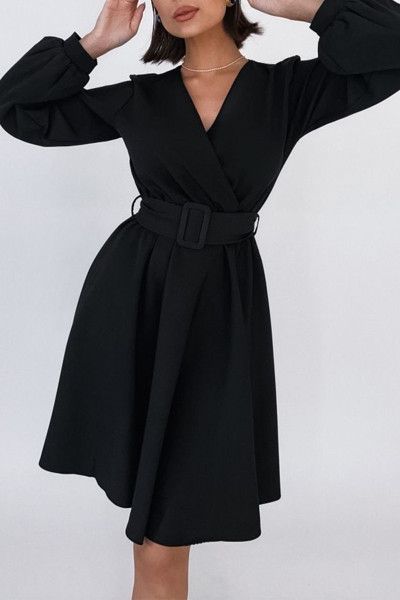 Celebrities Elegant Solid Patchwork V Neck A Line Dresses