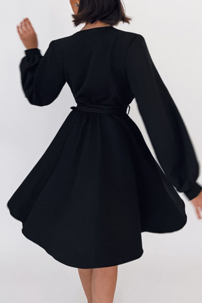 Celebrities Elegant Solid Patchwork V Neck A Line Dresses